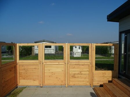 Terrasscherm hout glas