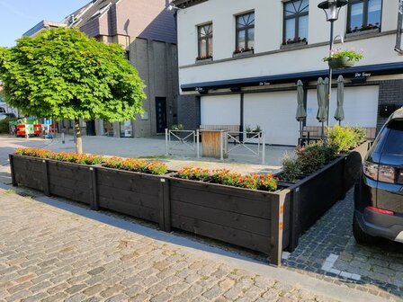 Houten plantenbak zwart