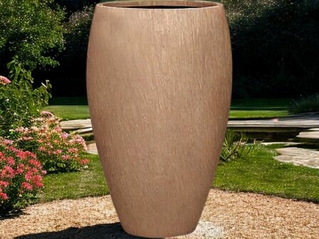 Hoge corten look vaas met roestkleur