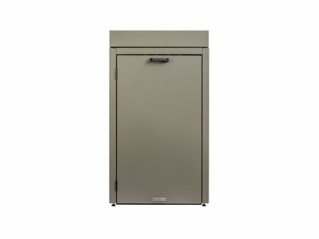 Metalen kliko ombouw met plantenbak in de kleur taupe