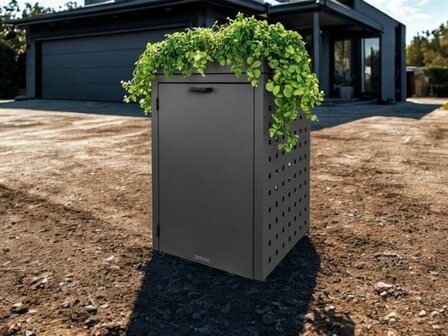 Stalen containerombouw met bloembak