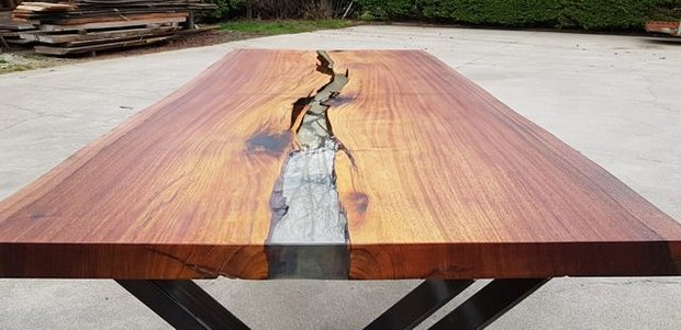 Houten tafel epoxy