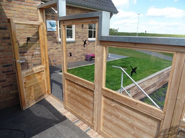 Terrasscherm met deur
