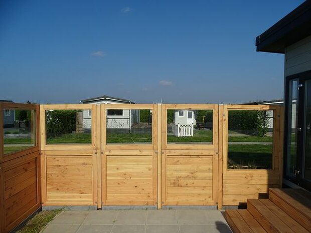 Terrasscherm hout glas