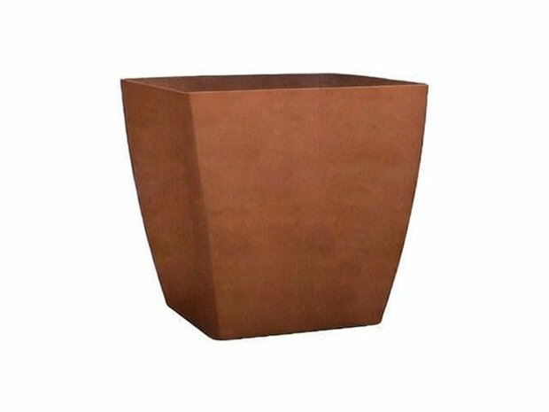 Kunststof taps plantenbak met een cortenstaal uitstraling