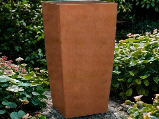 Corten look taps gebogen hoge plantenbak