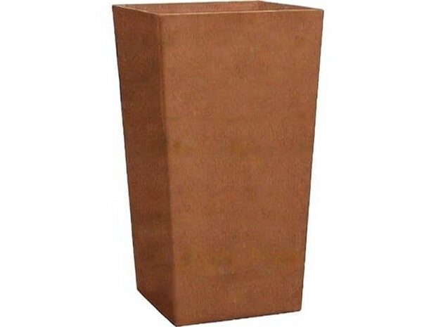 Hoge roestbruine plantenbak