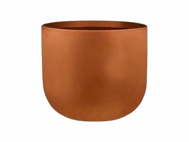 Plantenpot met oxidatie roestkleur