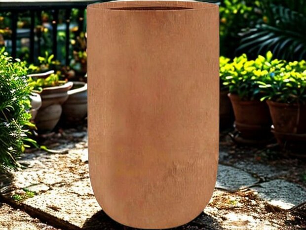 Pot met cortenstaal poedercoat