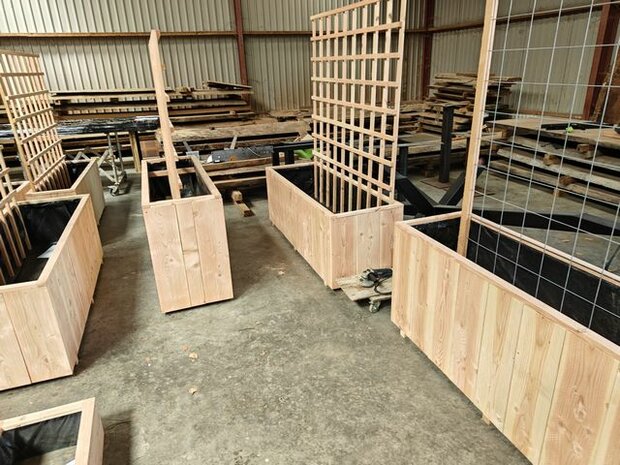 Plantenbakken met trellis