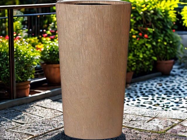 Roestbruine conische plantenbak