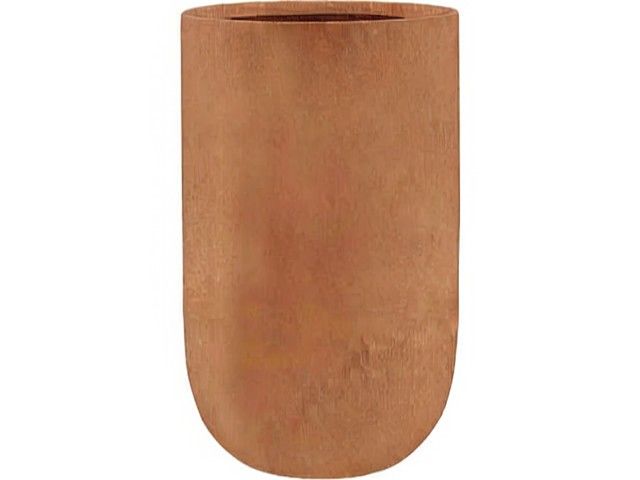 Lichte plantenpot met roestkleur