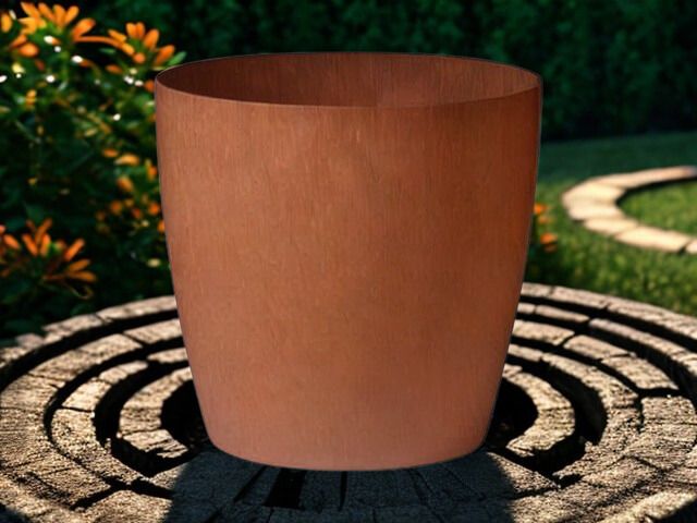 Corten look pot van kunststof