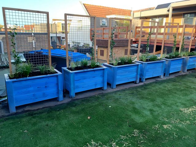 Houten plantenbak in ral kleur naar keuze