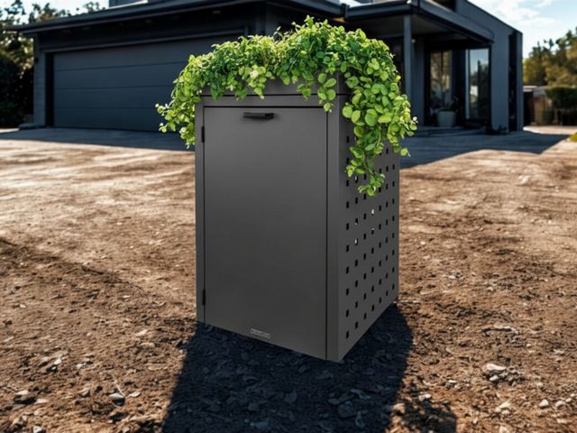 Stalen containerombouw met bloembak