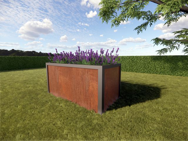 Cortenstaal plantenbak zonder bodem