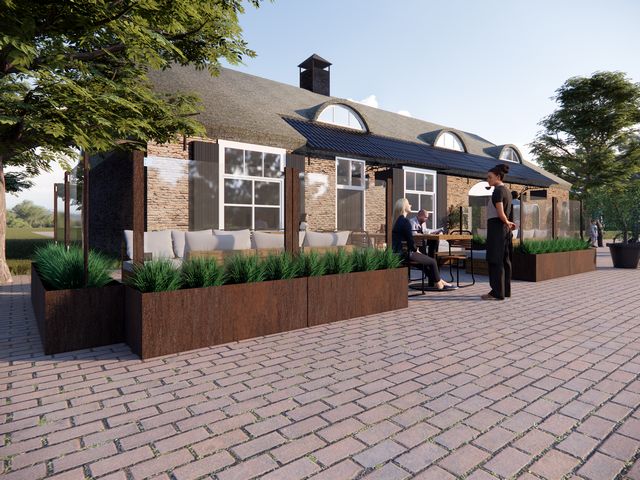 Terrasafscheiding cortenstaal terrasscherm