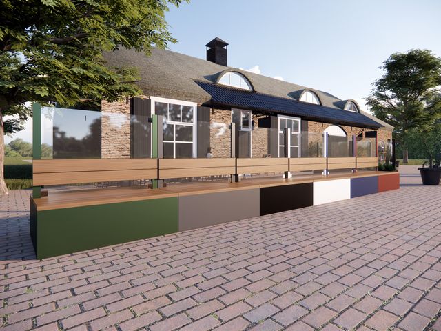 Terrasafscheiding staal met kleur terrasscherm