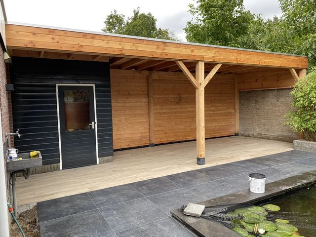 Terrasoverkapping van hout